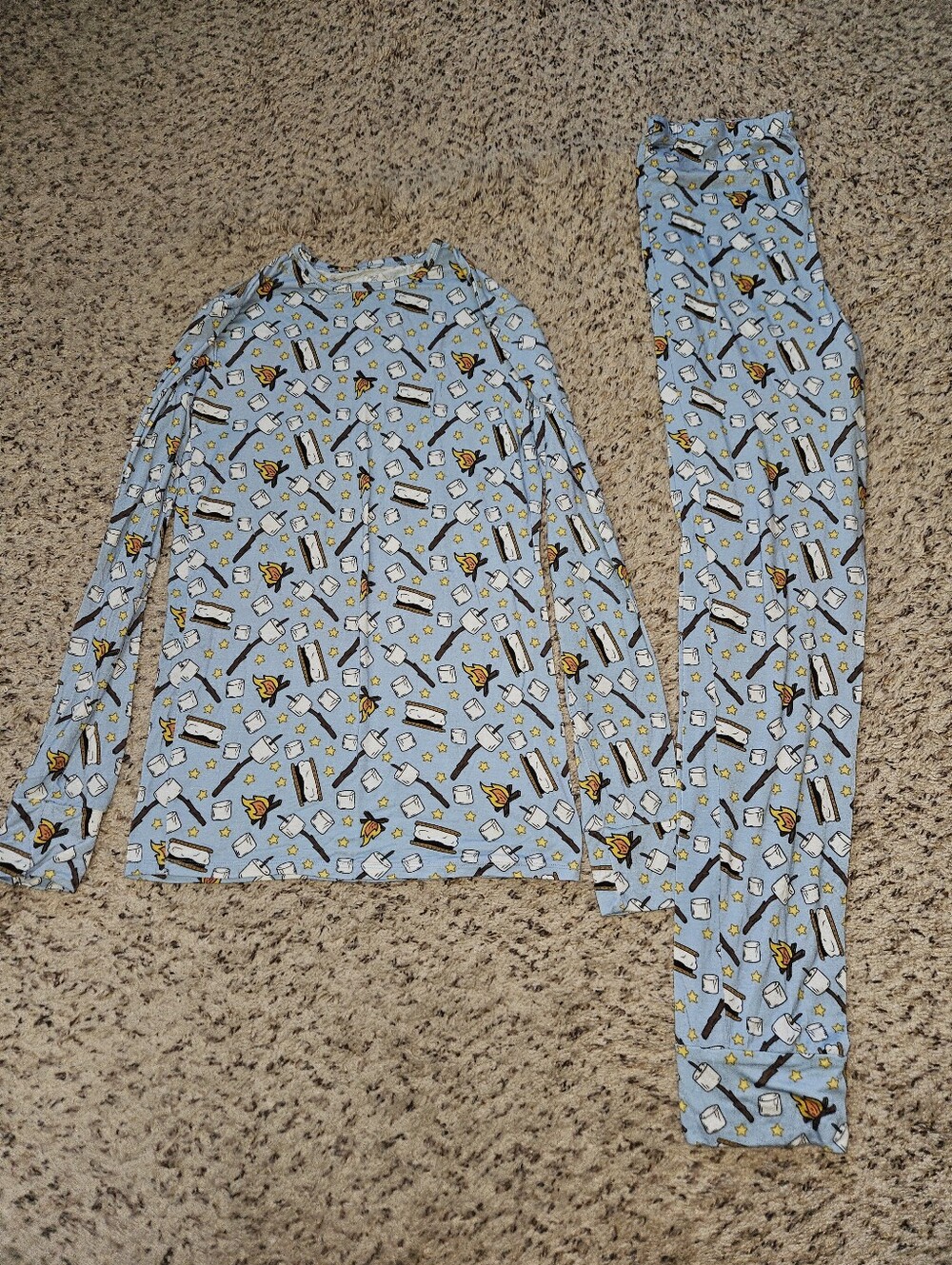 Little Snuggles Bamboo S'mores Print Long Sleeve Pajama Set - 16
